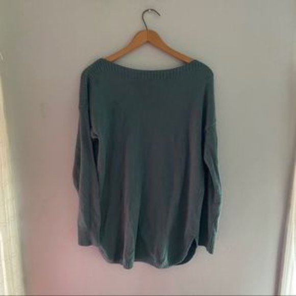 Old Navy Sweater Soft Long Sleeve Teal Knit - Picture 2 of 3
